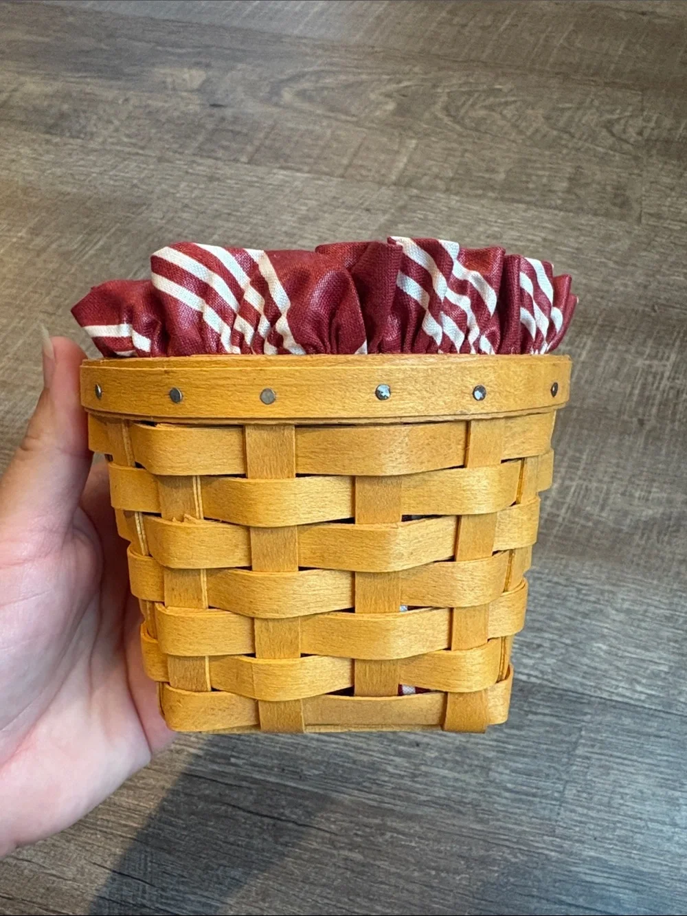Longaberger Sweetheart Hanging Basket Handwoven Liner & Protector
